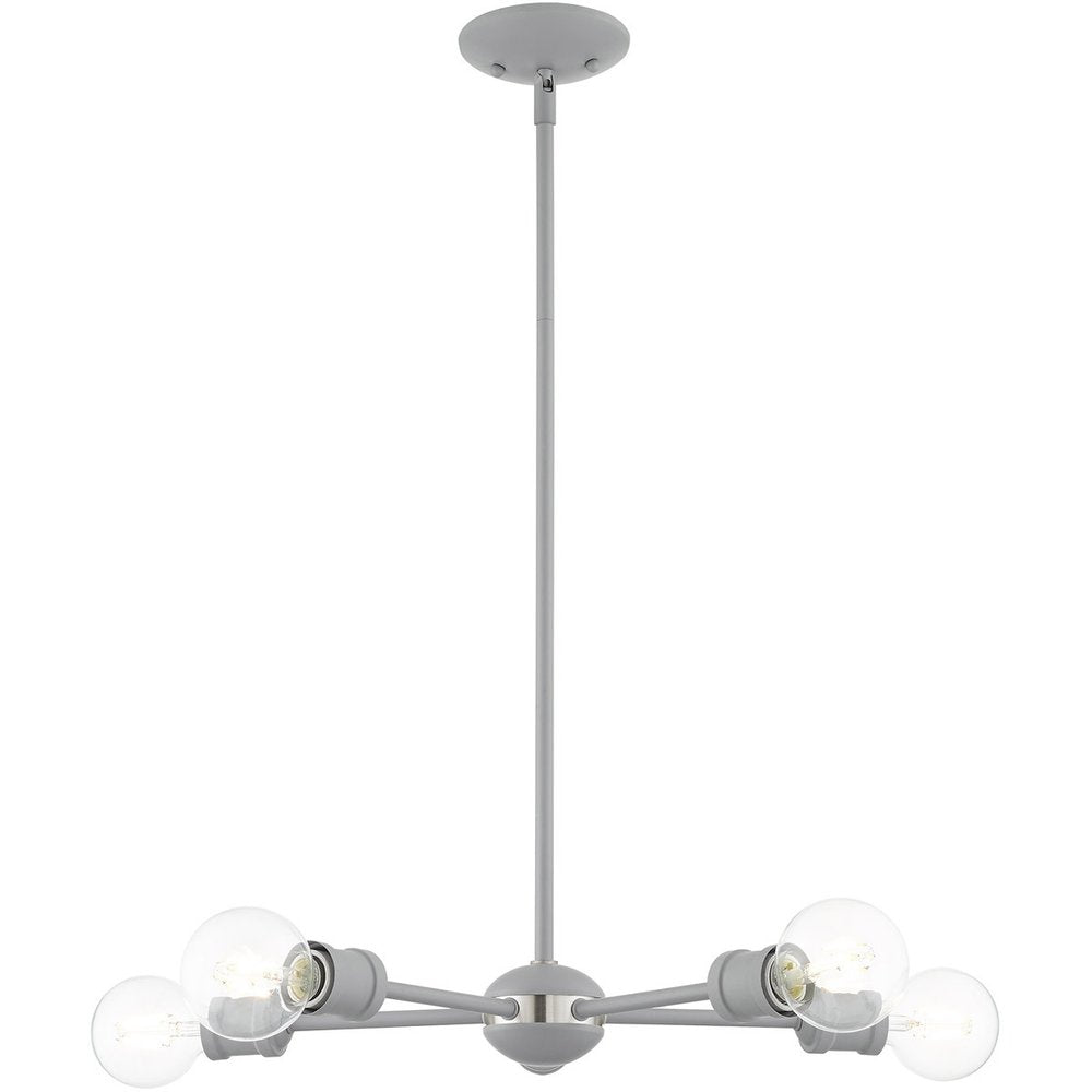 Five Light Dimmable Chandelier With Shades