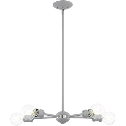 Five Light Dimmable Chandelier With Shades