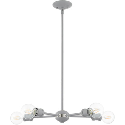 Five Light Dimmable Chandelier With Shades