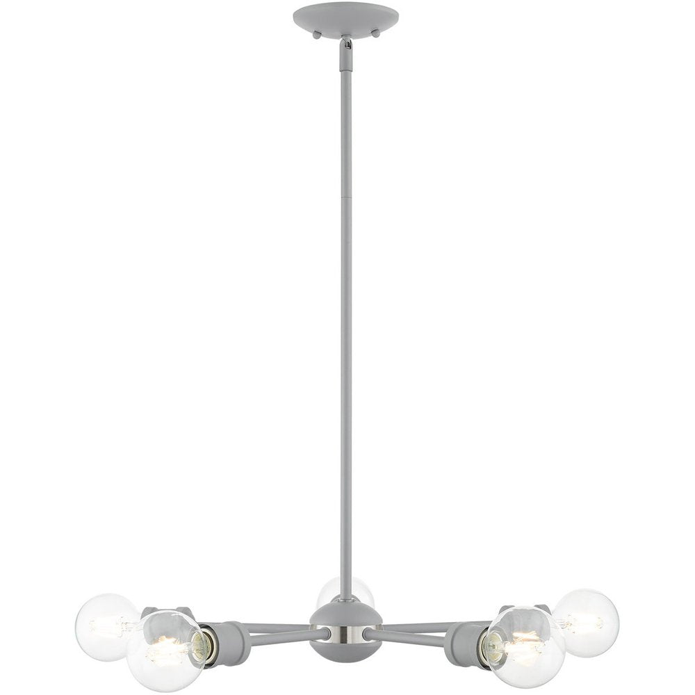 Five Light Dimmable Chandelier With Shades