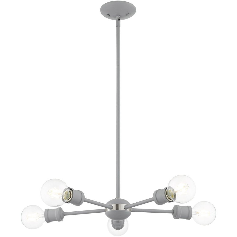 Five Light Dimmable Chandelier With Shades