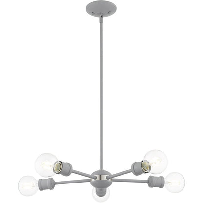 Five Light Dimmable Chandelier With Shades
