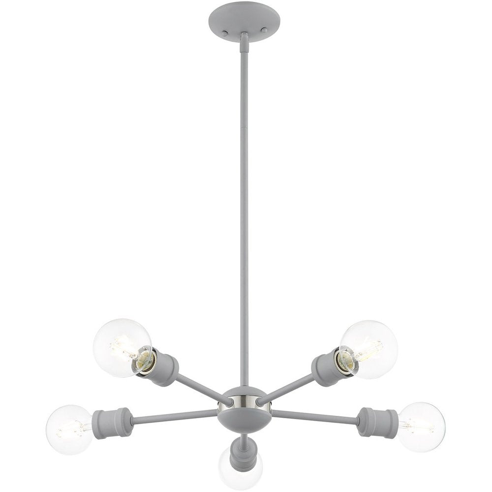 Five Light Dimmable Chandelier With Shades