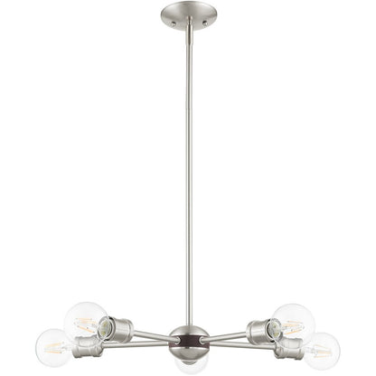 Five Light Dimmable Chandelier With Shades