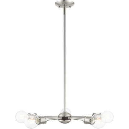 Five Light Dimmable Chandelier With Shades