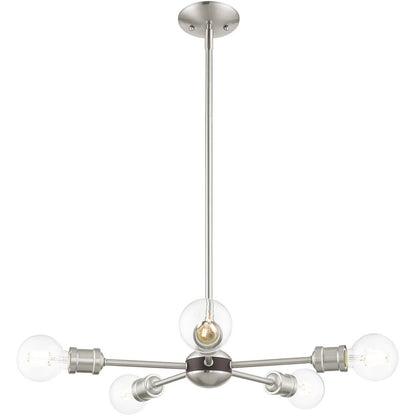 Five Light Dimmable Chandelier With Shades