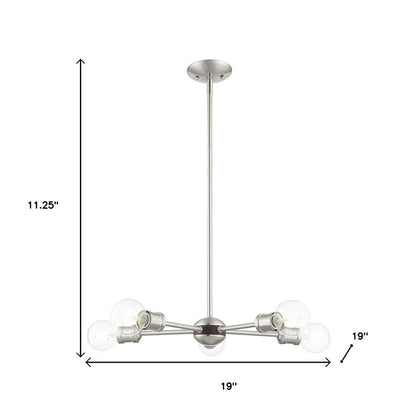 Five Light Dimmable Chandelier With Shades