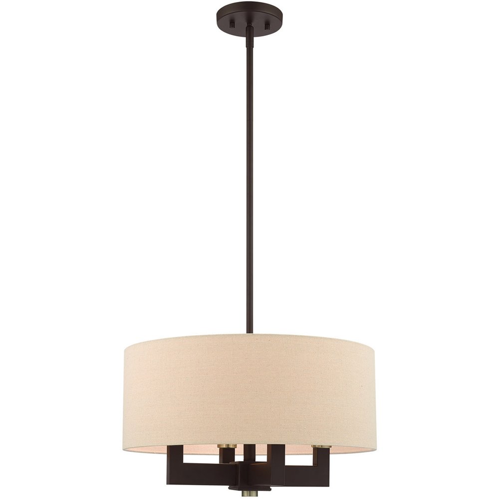 Four Light Dimmable Chandelier With Shades