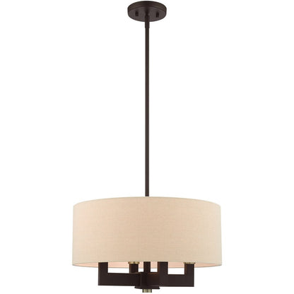 Four Light Dimmable Chandelier With Shades
