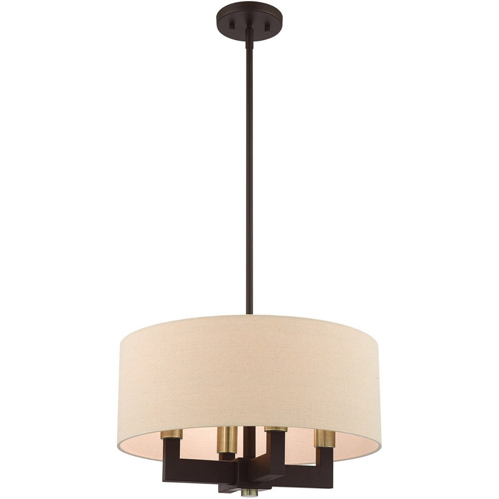 Four Light Dimmable Chandelier With Shades