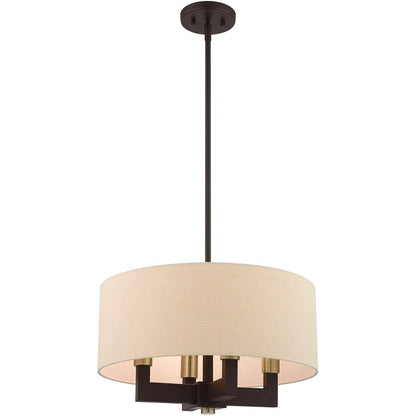 Four Light Dimmable Chandelier With Shades