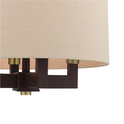 Four Light Dimmable Chandelier With Shades