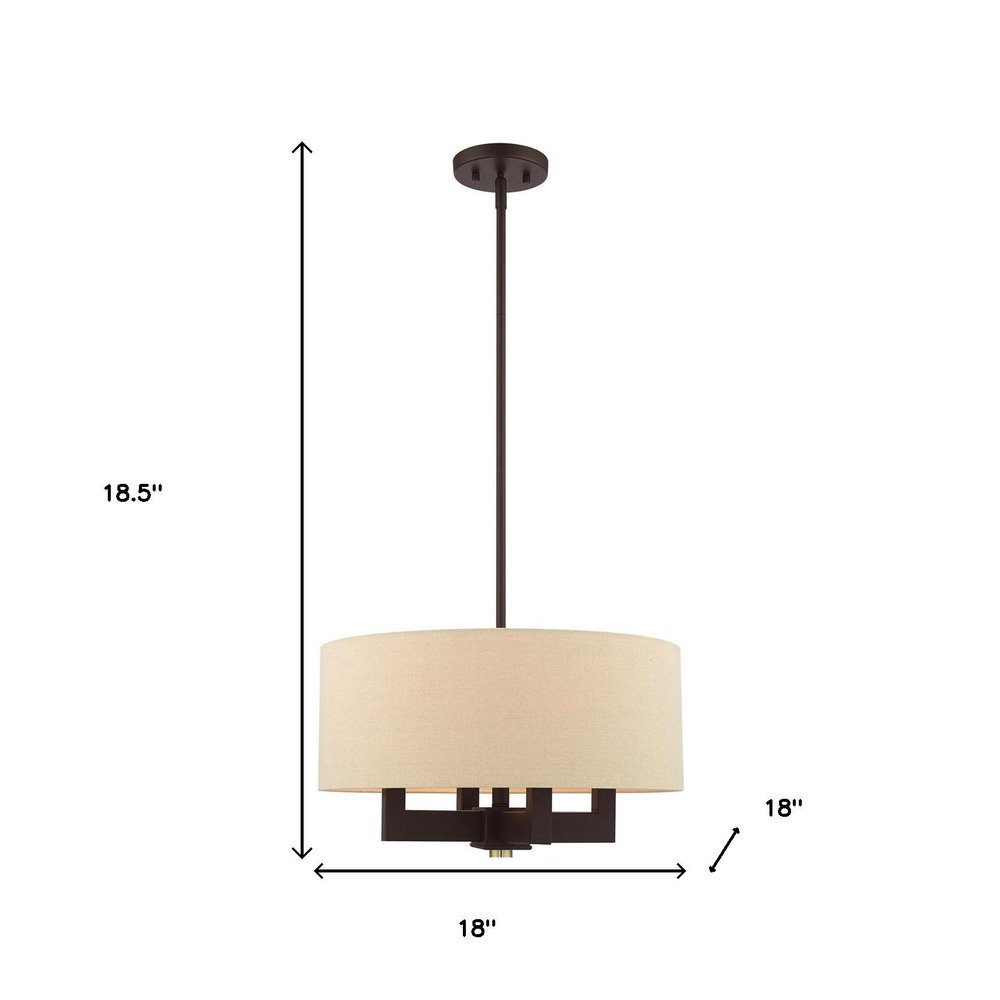 Four Light Dimmable Chandelier With Shades