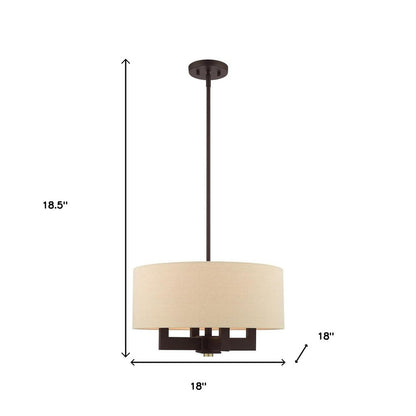 Four Light Dimmable Chandelier With Shades