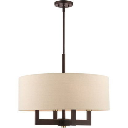 Four Light Dimmable Chandelier With Shades