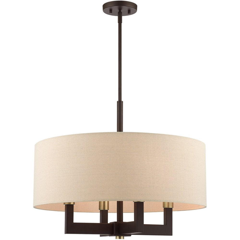 Four Light Dimmable Chandelier With Shades
