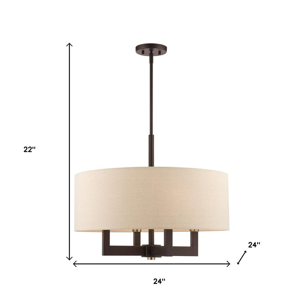 Four Light Dimmable Chandelier With Shades