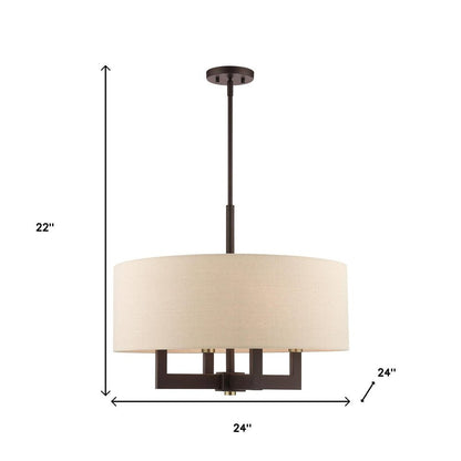 Four Light Dimmable Chandelier With Shades