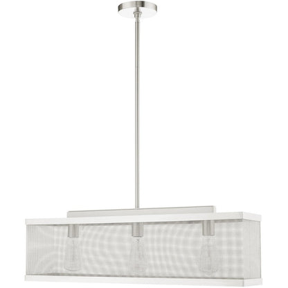 Three Light Dimmable Chandelier With Shades