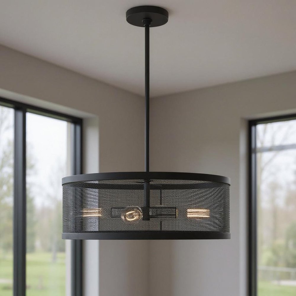 Four Light Dimmable Chandelier With Shades