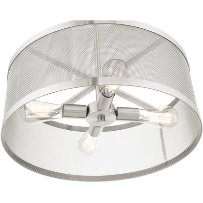 Four Light Dimmable Chandelier With Shades