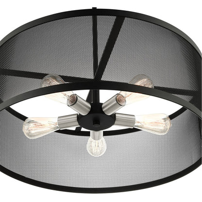 Five Light Dimmable Chandelier With Shades