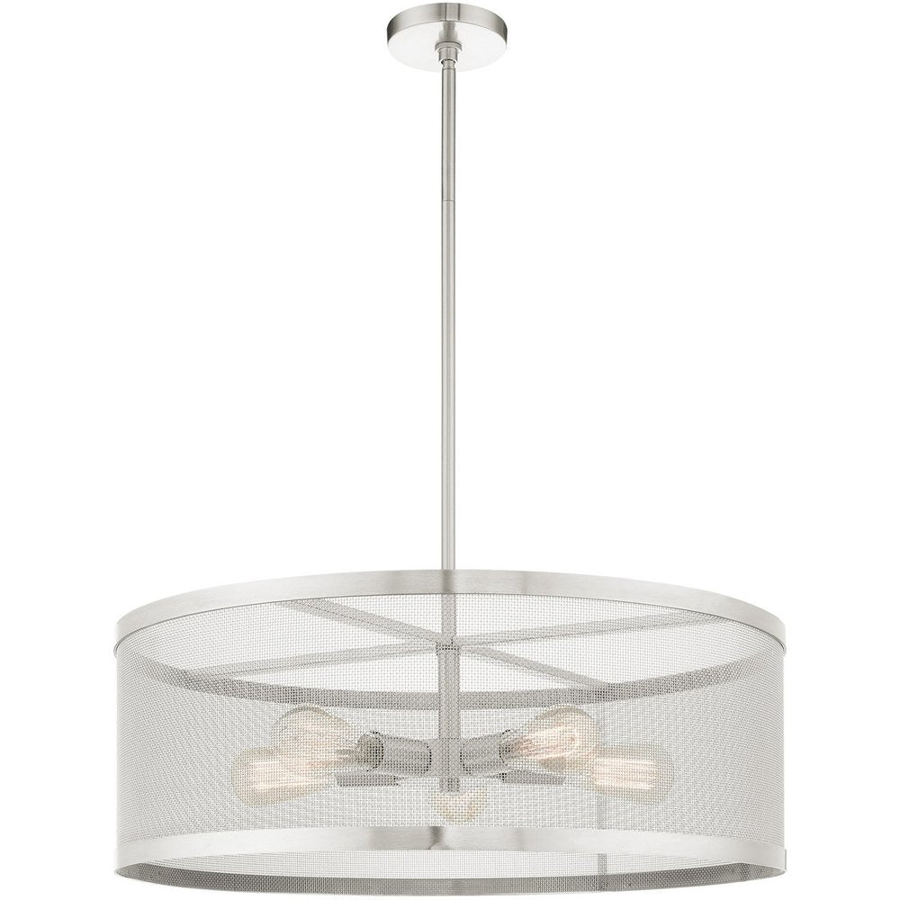 Five Light Dimmable Chandelier With Shades