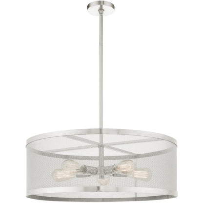 Five Light Dimmable Chandelier With Shades
