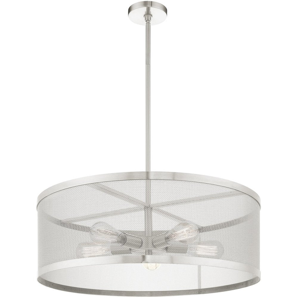 Five Light Dimmable Chandelier With Shades