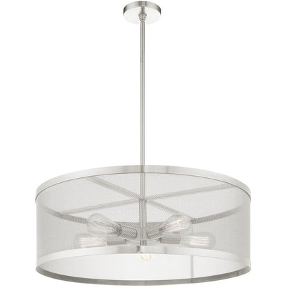 Five Light Dimmable Chandelier With Shades