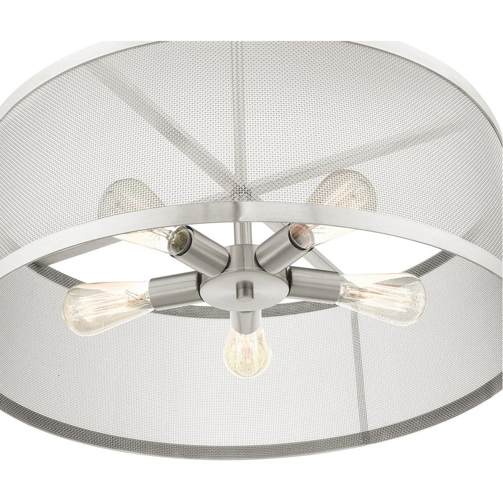 Five Light Dimmable Chandelier With Shades