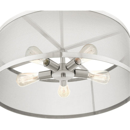Five Light Dimmable Chandelier With Shades
