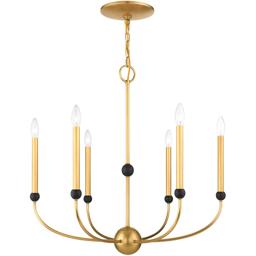 Six Light Dimmable Chandelier With Shades