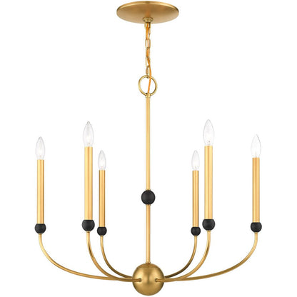 Six Light Dimmable Chandelier With Shades