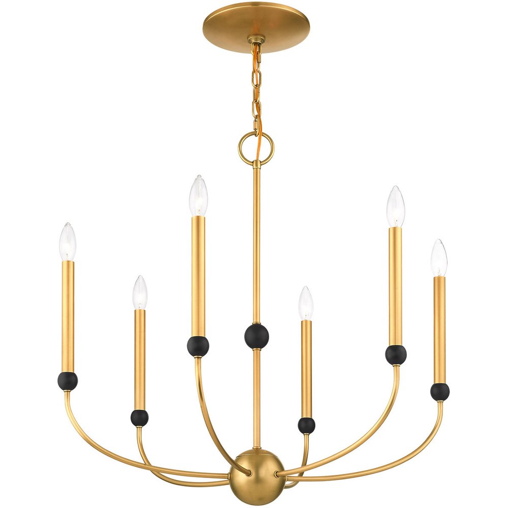 Six Light Dimmable Chandelier With Shades
