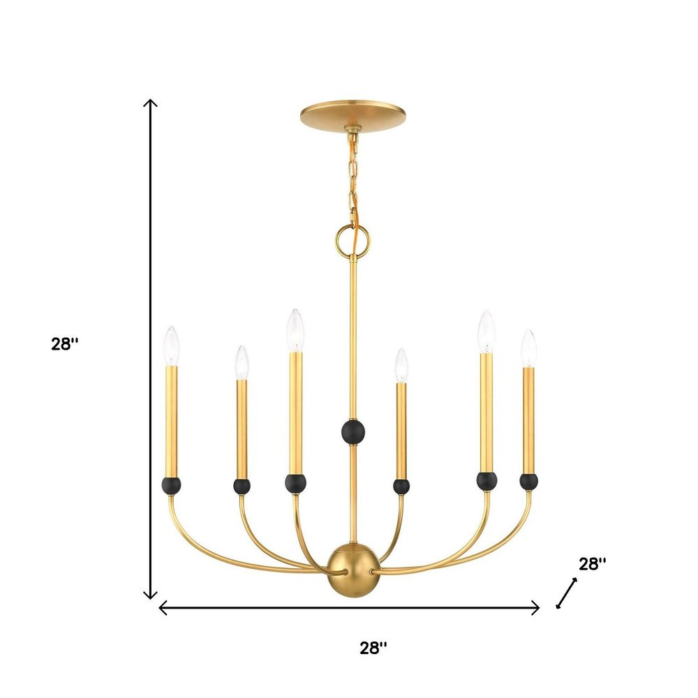 Six Light Dimmable Chandelier With Shades