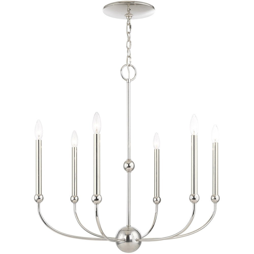 Six Light Dimmable Chandelier With Shades