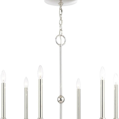 Six Light Dimmable Chandelier With Shades