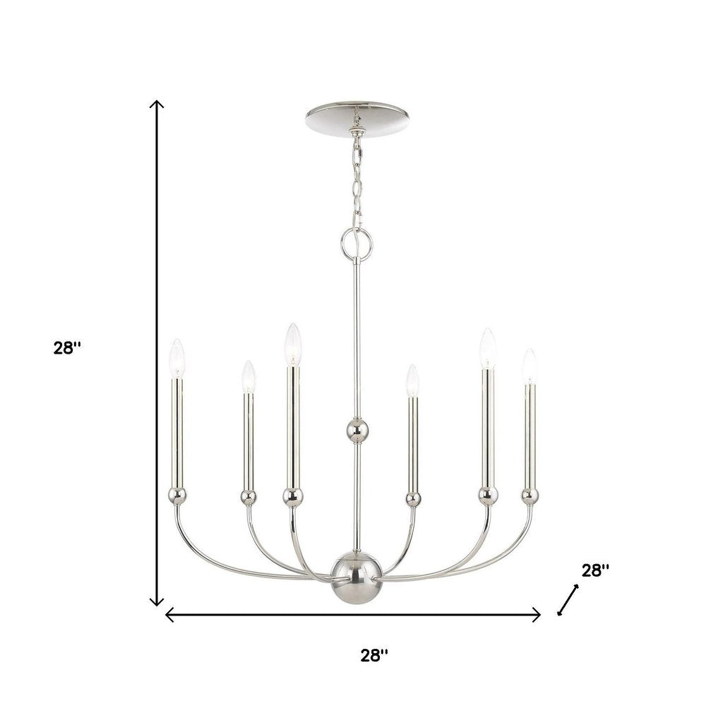 Six Light Dimmable Chandelier With Shades