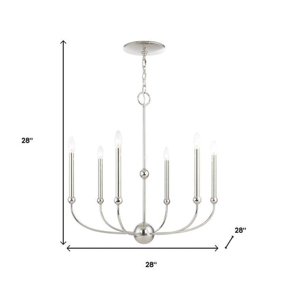 Six Light Dimmable Chandelier With Shades