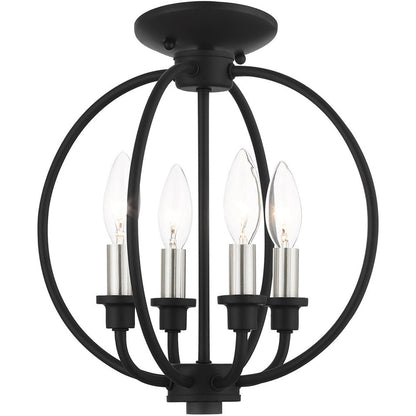 Four Light Dimmable Chandelier With Shades
