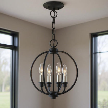 Four Light Dimmable Chandelier With Shades