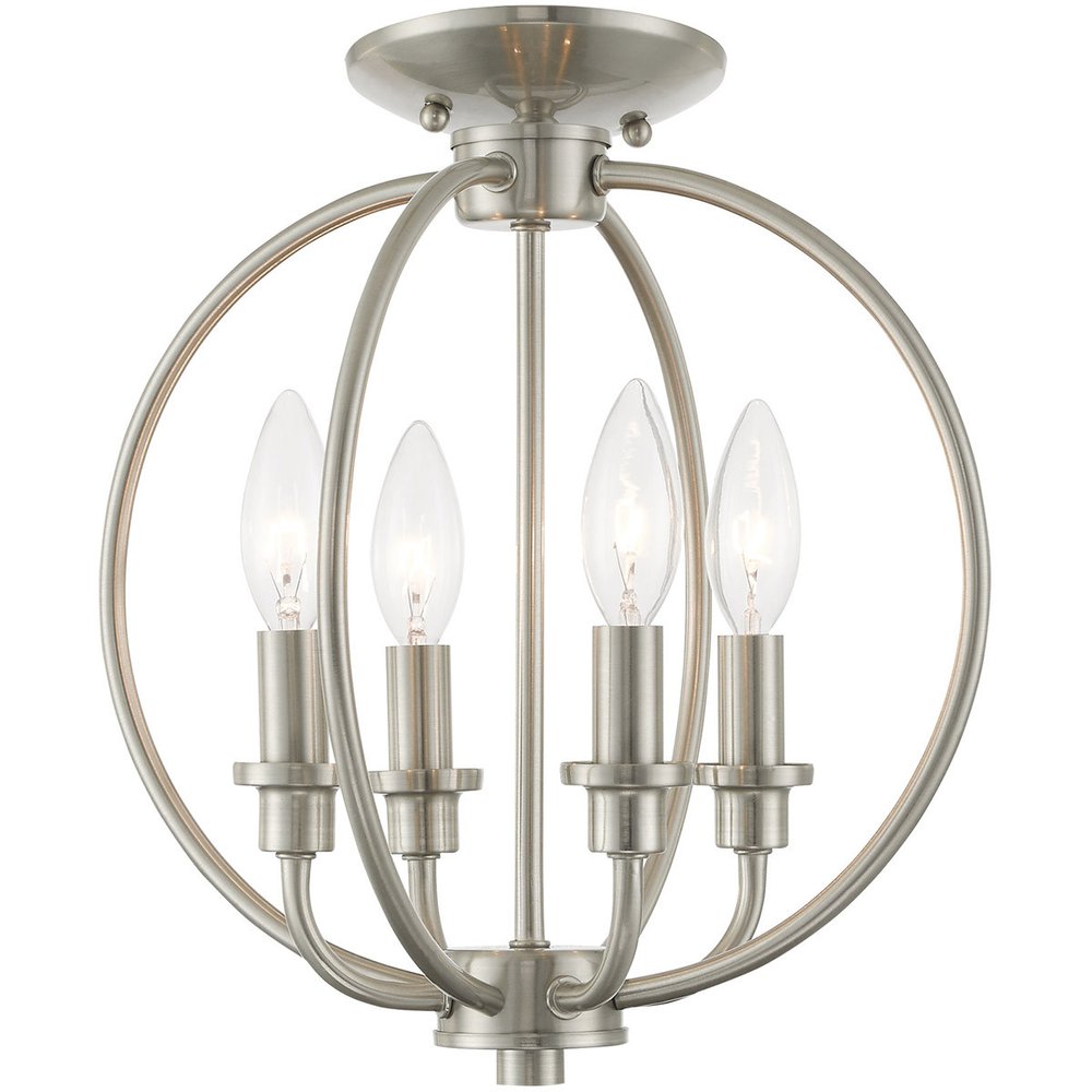 Four Light Dimmable Chandelier With Shades