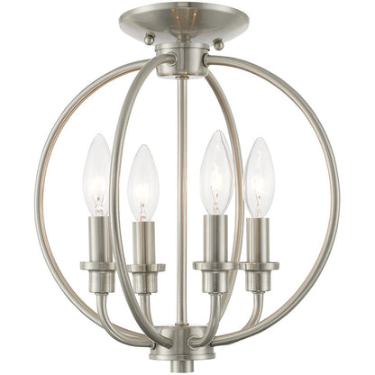 Four Light Dimmable Chandelier With Shades