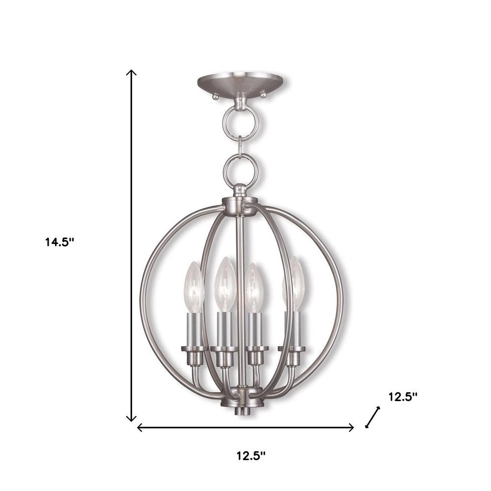 Four Light Dimmable Chandelier With Shades