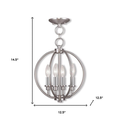 Four Light Dimmable Chandelier With Shades