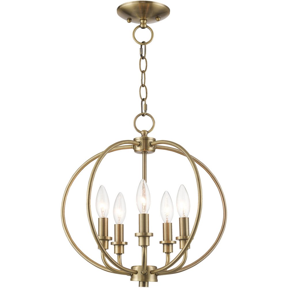 Five Light Dimmable Chandelier With Shades