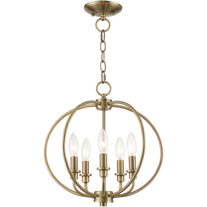 Five Light Dimmable Chandelier With Shades
