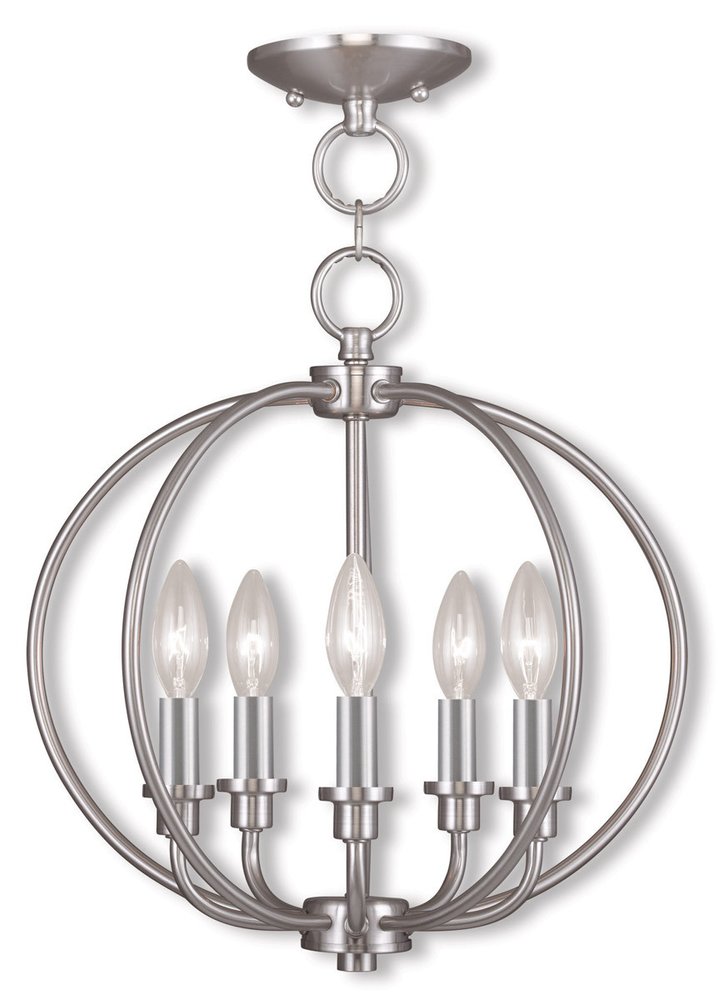 Five Light Dimmable Chandelier With Shades