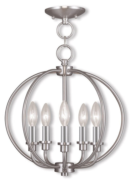 Five Light Dimmable Chandelier With Shades